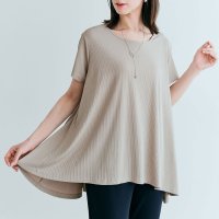 KiraKiraShop/キラキラショップ KiraKiraShop トップス《前後ヘムプリーツストレッチ半袖トップス 全6色 2サイズ》 ［jht0009］/506929181