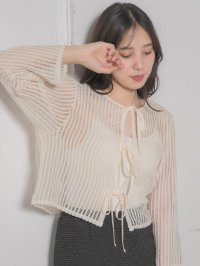 RETRO GIRL/レトロガール RETRO GIRL リボンメッシュカーデ/506929300