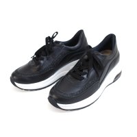 pointer/ポインター pointer 本革 厚底スニーカー スニーカー ダッドシューズ レディース 靴 黒 シルバー 日本製 美脚 PO1060/506931485