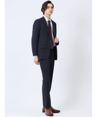 TAKA-Q/タカキュー TAKA－Q Woolen Tec On スリムフィット 2ボタン2ピーススーツ チェック紺/506935603