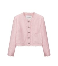 LOEUVRE/ルエブル LOEUVRE Fringe Collarless Tweed Jacket － 01/506937125