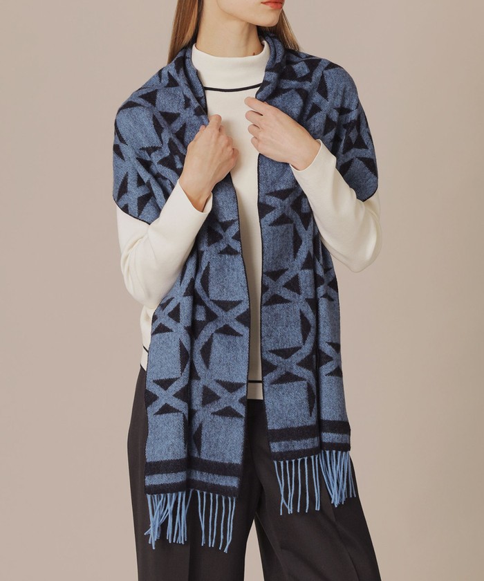 新品タグ付MACKINTOSH LONDONジャガードストールマフラーカシミヤ混 セール】【婦人画報掲載】アンドリューカシミヤマフラー