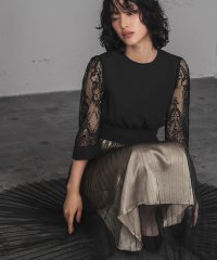 GIRL/ガール GIRL レース×チュールプリーツロングフレア 結婚式 ワンピース パーティードレス/506937128
