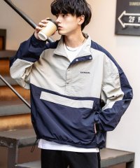 Rocky Monroe/ロッキーモンロー Rocky Monroe KANGOL ナイロンジャケット アノラック メンズ レディース ハーフジップ ライトアウター オーバーサイズ ラグ/506937138
