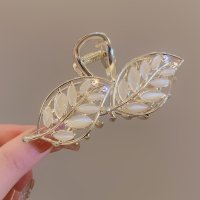 shoppinggo/ショッピングゴー shoppinggo バンスクリップ 葉っぱデザイン ヘアクリップ バレッタ まとめ髪 髪飾り ヘアアクセサリー 髪留め ヘアアレンジ アクセ/506937254