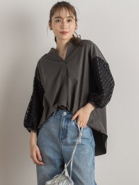Droite Lautreamont/ドロワット ロートレアモン Droite lautreamont ソデレーススキッパーブラウス≪手洗い可能≫/506937661