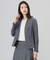 J.PRESS LADIES/【セットアップ対応】ウールスムース ノーカラー ジャケット/506938046