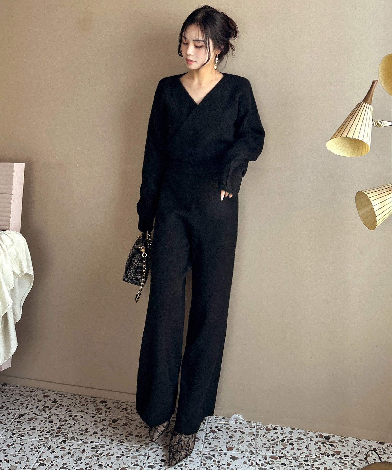 PARTY カシュクールニットオールインワン ロイヤルパーティー ROYAL PARTY カシュクールニット