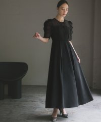 GIRL/ガール GIRL オーガンジー切り替えギャザースリーブフレアロング丈 結婚式 ワンピース パーティードレス/506919602