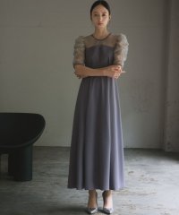 GIRL/ガール GIRL オーガンジー切り替えギャザースリーブフレアロング丈 結婚式 ワンピース パーティードレス/506919602