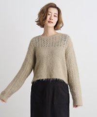 grove/【minaWEB掲載商品】透かし編みクロップドニット/506944813