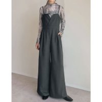 Re:EDIT/リエディ Re:EDIT [低身長/高身長サイズ有]微起毛ツイルカッティングデザインオールインワン/506945563