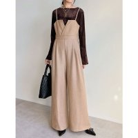 Re:EDIT/リエディ Re:EDIT [低身長/高身長サイズ有]微起毛ツイルカッティングデザインオールインワン/506945563