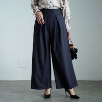 Sawa a la mode/サワアラモード Sawa a la mode 裾が床につかないストレッチタックワイドパンツ/506945584