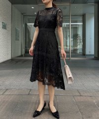 aity/アイティ aity ケミカルレース×ハシゴレース切替ドレス 結婚式 パーティードレス オケージョンドレス 同窓会 お呼ばれワンピース 5分袖/506945629