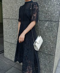 aity/アイティ aity ケミカルレース×ハシゴレース切替ドレス 結婚式 パーティードレス オケージョンドレス 同窓会 お呼ばれワンピース 5分袖/506945629