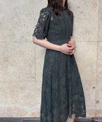 aity/アイティ aity ケミカルレース×ハシゴレース切替ドレス 結婚式 パーティードレス オケージョンドレス 同窓会 お呼ばれワンピース 5分袖/506945629