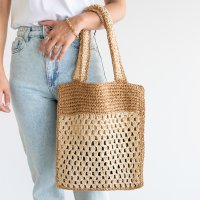I NEED MORE SHOES/アイニードモアシューズ I NEED MORE SHOES ETHICAL KNITTED PAPER TOTE 【lantana】/506948080