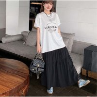 And Kawaii/アンドカワイイ And Kawaii ロングスカート ハイウエスト ウエストゴム マキシスカート 春夏秋 新作 レディース/506948581