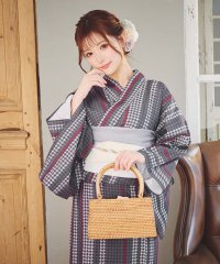 Retica/レティカ Retica レトロ ツイード風チェック ゆかた3点セット (浴衣+平帯or作り帯+下駄)/506948653