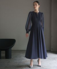 GIRL/ガール GIRL オーガンジースリーブXラインキーネックロング フレア 結婚式 ワンピース パーティードレス/506948704