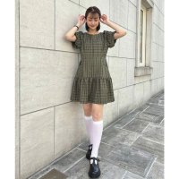 F.i.n.t/フィント F i.n.t パフスリーブチェックミニワンピース/506949393