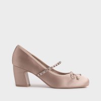 CHARLES & KEITH/サテン ジェムエンベリッシュドボウメリージェーンパンプス/506949826