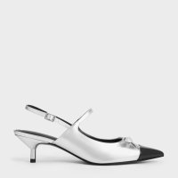 CHARLES & KEITH/ボウ ポインテッドトゥキャップキトゥンヒールパンプス/506949850