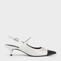 CHARLES & KEITH/ボウ ポインテッドトゥキャップキトゥンヒールパンプス/506949850
