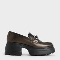 CHARLES & KEITH/メタリックアクセント チャンキープラットフォームローファー【再入荷】/506949877