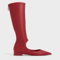 CHARLES & KEITH/カットアウト ポインテッドトゥロングブーツ/506949895