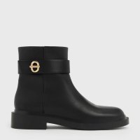 CHARLES & KEITH/メタリックアクセント アンクルブーツ/506949899