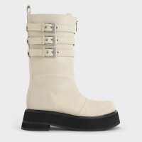 CHARLES & KEITH/Nikki ニッキ トリプルバックルカーフブーツ/506949900