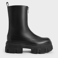 CHARLES & KEITH/ジップアップ プラットフォームカーフブーツ/506949910