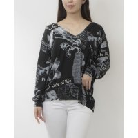 Desigual/デシグアル Desigual ニットセーター、テキストと花/506951792