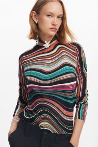 Desigual/デシグアル Desigual 波状ストライプの長袖セーター/506951794