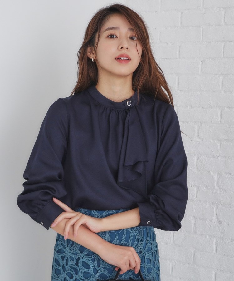 何でも揃う アドーア美品アシンメトリージョーゼットブラウスエンフォルドサカイ トップス