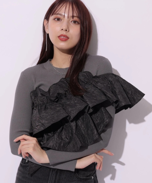 マイストラーダ アシメフリルTシャツ Mystrada マイストラーダアシメフリルTシャツ