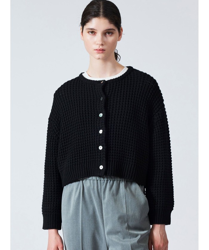 セール 30%OFF】mizuiro ind ワッフルニットカーディガン