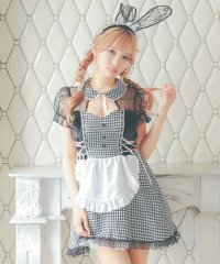 Tika/ティカ Tika ハロウィン ガーリー千鳥柄フレアスカート体型カバーメイドバニー [2点セット] 【返品不可商品】/506954366