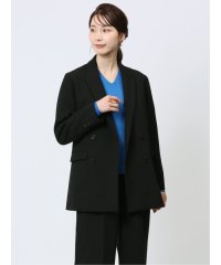 m.f.editorial/エムエフエディトリアル m.f.editorial ストレッチウォッシャブル 黒無地ダブルジャケット(セットアップ可能)/506952260