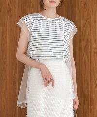 Bab/バブ Bab チュールボーダーノースリーブトップス/506953267