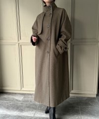 JUNOAH/ジュノア JUNOAH ヘリンボーンスタンドカラーコート/506953485
