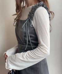 FILLOU/フィルー FILLOU FILLOU ベロアフリルノースリーブワンピース/506953489
