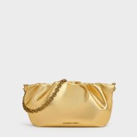 CHARLES & KEITH/Brigette ブリジット ルーシュドチェーンハンドルクラッチ/506954456