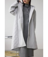 AZUL by moussy/異素材切替キルティングロングコート/506956091