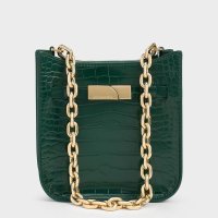 CHARLES & KEITH/Aurelia オレリア クロックエフェクトメタリックアクセントチェーンハンドルクロスボディバッグ/506958913