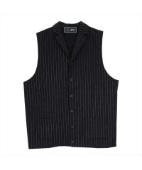 TOKYO SHIRTS/トーキョーシャツ TOKYO SHIRTS 前身布帛ラペルニットジレ チョークストライプ メンズ/506961832