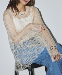 MAISON BREEZE reveur/メゾンブリーズレヴール MAISON BREEZE reveur モヘア混 ニット 透かし編み チュニック プルオーバー 長袖 31943C333/506863544