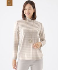 TRANS WORK(L)/【L】【ウォッシャブル】マシュマロベア天ボーダーハイネックプルオーバーカットソー/506883345